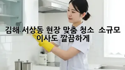 김해 서상동 현장 맞춤 청소 ✨ 소규모 이사도 깔끔하게!