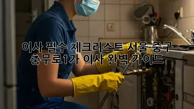 이사 필수 체크리스트: 서울 중구 충무로1가 이사 완벽 가이드